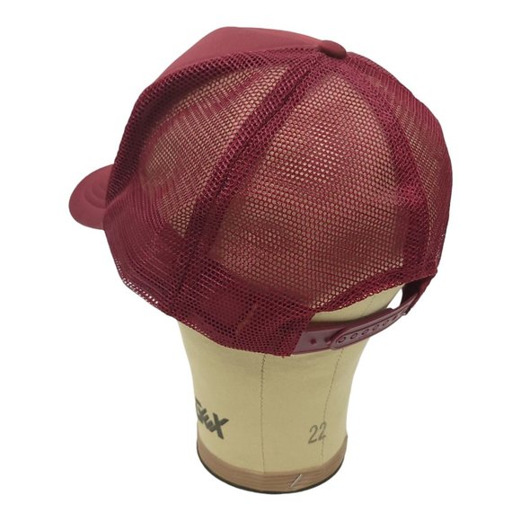 Big V Water Rope Braid Mesh Snapback Cap Trucker Foam Baseball Maroon Hat Nissin - Picture 12 of 13